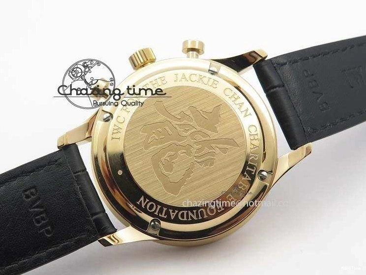 MIROTIME 0324 Portuguese Chrono RG IW371433 Jackie Chan ZF 1:1 Best Edition Gray Dial On Black Leather Strap A7750 V WrinkleFree 7273